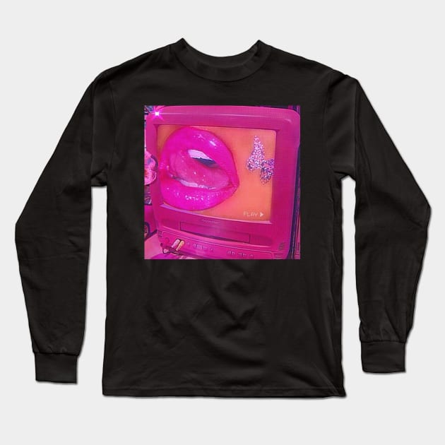 Glossy pink lips Long Sleeve T-Shirt by PrettyPlush